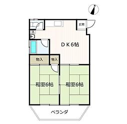 パールハイツ 2DKの間取図画像