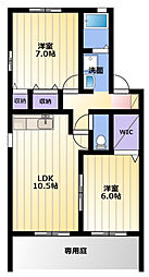 アイセイハイツ2 2LDKの間取図画像