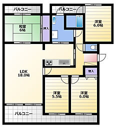 バーディ蜆塚 4LDKの間取図画像