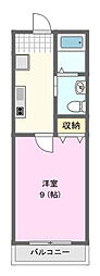 アンジュ 1Kの間取図画像