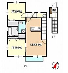 エミネンス・パレ 2LDKの間取図画像