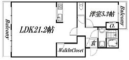 キーミハイツB 1LDKの間取図画像