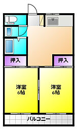 グリーンハイム 2DKの間取図画像