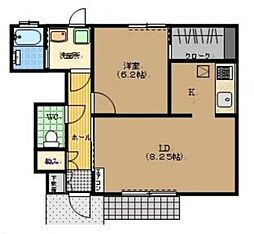 サンパレスジュン 1SLDKの間取図画像