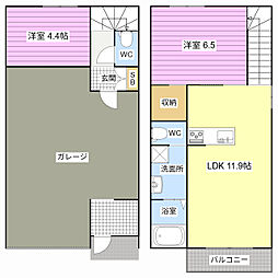 La vie ガレージ舞阪 2LDKの間取図画像