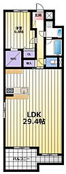 LIEBENHEIMKAGA 1LDKの間取図画像