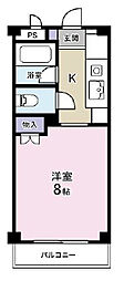 カーサアスカル 1Kの間取図画像