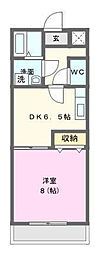 メイプルバンク 1DKの間取図画像
