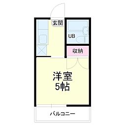 プラザドゥパルコ 1Kの間取図画像