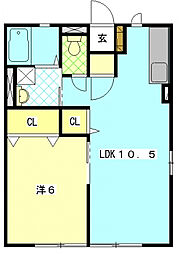 サンライズ 1LDKの間取図画像
