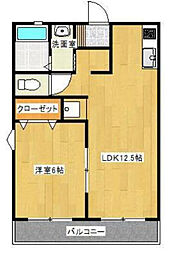 セントラルハイツ 1LDKの間取図画像