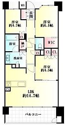 レジデンシャル青葉広瀬川ゲートヴィラ 3LDKの間取図画像