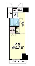 東急ドエルアルス大町 ワンルームの間取図画像