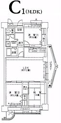 コーシャハイツ諸口 3LDKの間取図画像