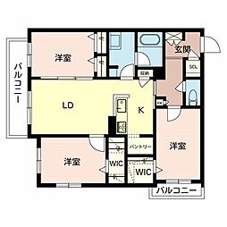 シャーメゾンPINO 3LDKの間取図画像