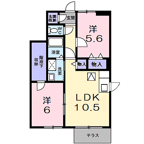 パレ　エトワール 101｜滋賀県長浜市神照町(賃貸アパート2LDK・1階・54.86㎡)の写真 その2