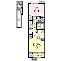 スターチス 202 ｜ 滋賀県長浜市八幡東町340番地1（賃貸アパート1LDK・2階・46.29㎡） その2