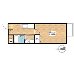 HOUSE1ROKUBANKAN 1Kの間取図画像