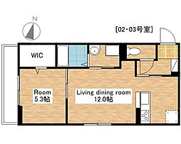JR北陸本線 長浜駅 徒歩31分の賃貸アパート 1階1LDKの間取り