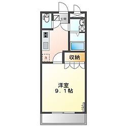 エル・アール 2階1Kの間取り