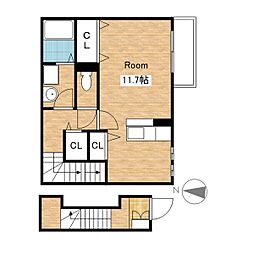 ルーステララ ワンルームの間取図画像