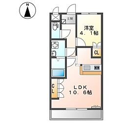 ボヌール・エスパース2 1LDKの間取図画像