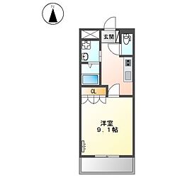 サラージュ 1Kの間取図画像