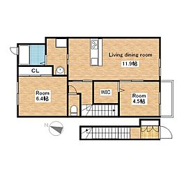 ショコラブラン 2LDKの間取図画像