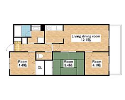 サンビレッジ米原 3LDKの間取図画像