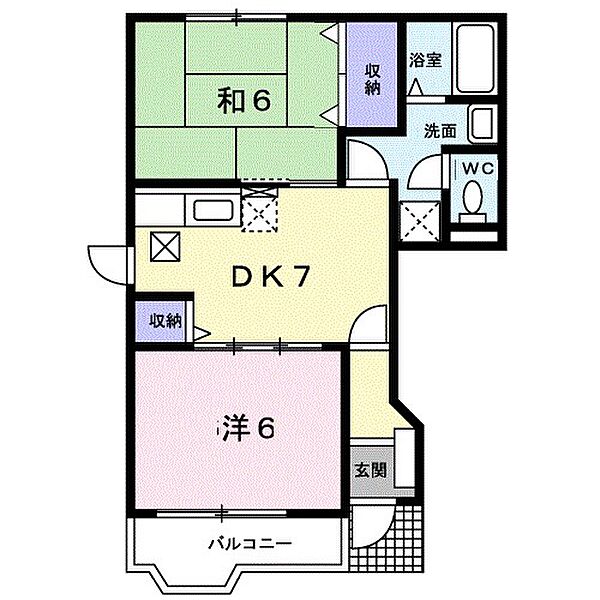 サンライトヴィラ 101｜茨城県日立市大久保町２丁目(賃貸アパート2DK・1階・44.34㎡)の写真 その2