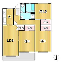 Kマンション 3階3LDKの間取り