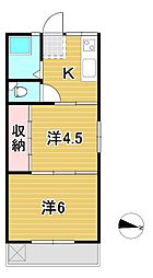 長山アパート 2Kの間取図画像