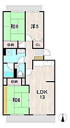 ベレガンス日立 3階3LDKの間取り