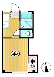 クランメール多賀 1階1Kの間取り