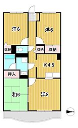 シャングリア 3DKの間取図画像
