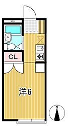 アリス日立第一 ワンルームの間取図画像