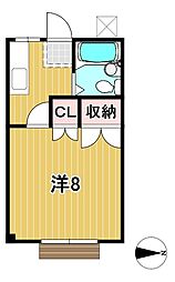 グリーンハイツ 1Kの間取図画像