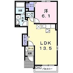 ノースヒル1 1LDKの間取図画像