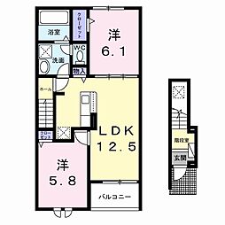 ネロ 2LDKの間取図画像