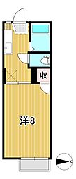 ポートピア2 1Kの間取図画像