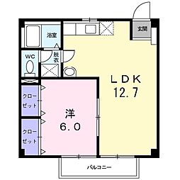 ニューシティうちやま 1LDKの間取図画像