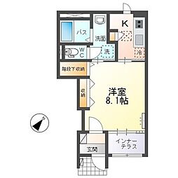 サン・クレスト 1Kの間取図画像