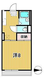 ディアコート・美かの 1Kの間取図画像