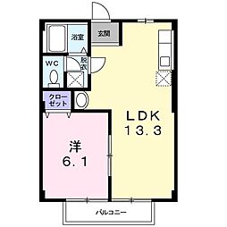 ロイヤルヒルズ 1LDKの間取図画像