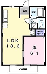 ロイヤルヒルズ 1LDKの間取図画像
