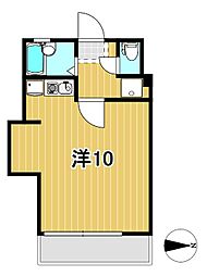 パレロワイヤル ワンルームの間取図画像
