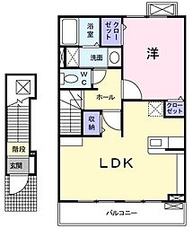 ベルクレイオ1 1LDKの間取図画像