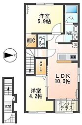 クリアライズ(Clearise) 2LDKの間取図画像