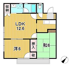 WISTERIA-A 2LDKの間取図画像