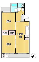 旭町ケイセンマンション 2LDKの間取図画像